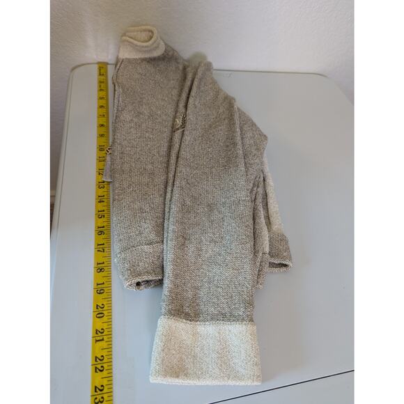 St John Sport Marie Gray Gold Beige Zip Santana Knit Metallic Sweater Petite XS - Picture 11 of 12